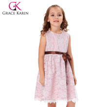 Grace Karin Hermoso Floral Blanco Lace Flor Vestido Niña Con Cinta De Cierre A juego CL010441-1